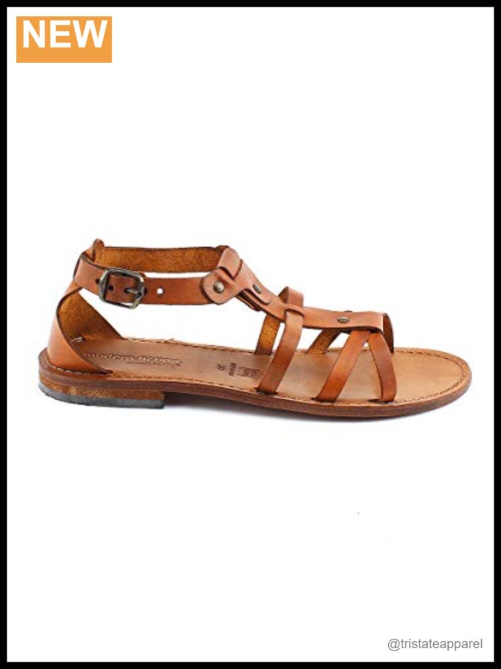 Strappy Sandal 93 Leather Upper Sole Ankle Strap Open Toe Flat